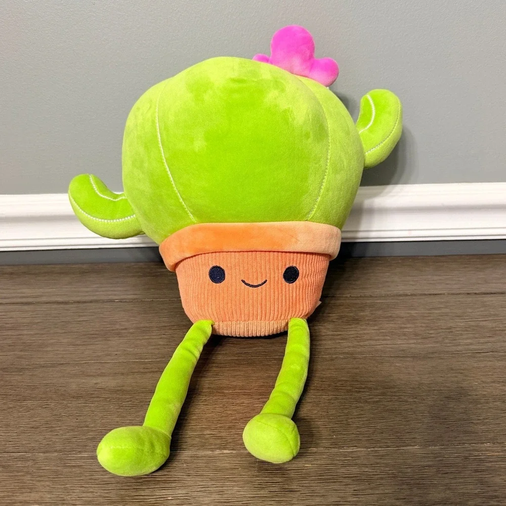 Cactus Plush Stuffed‎ Animal in Orange Pot Pink Flower Green Toy